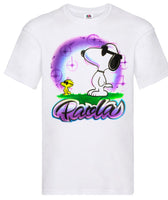Snoopy & Woodstock Bold Script- up to 1 Word & 2 background Colors